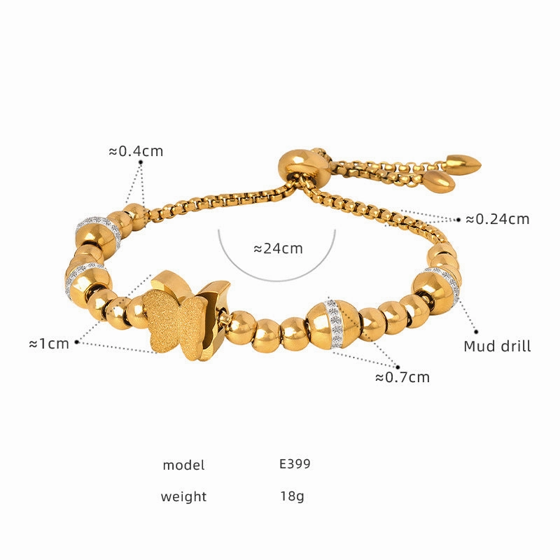 Wholesale Diamond Studded Titanium Steel Bracelet