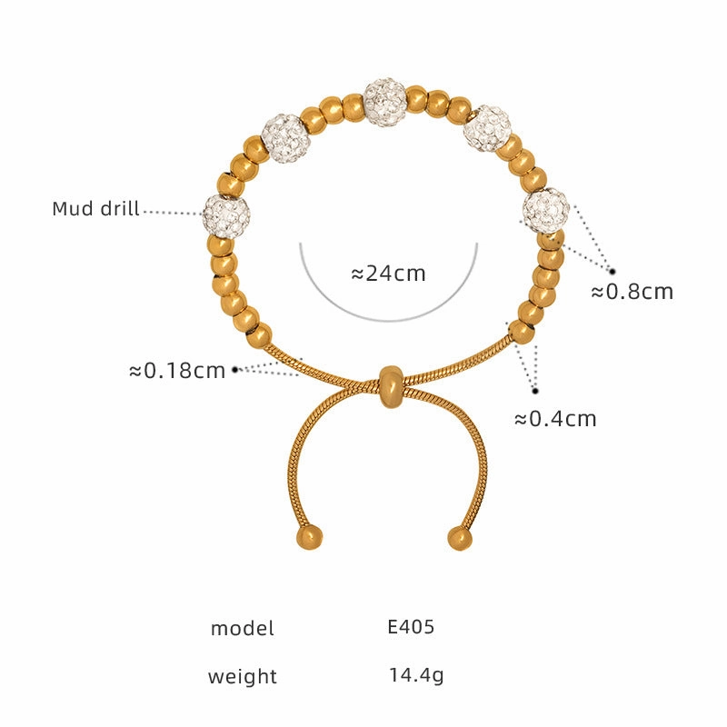 Wholesale Diamond Studded Titanium Steel Bracelet