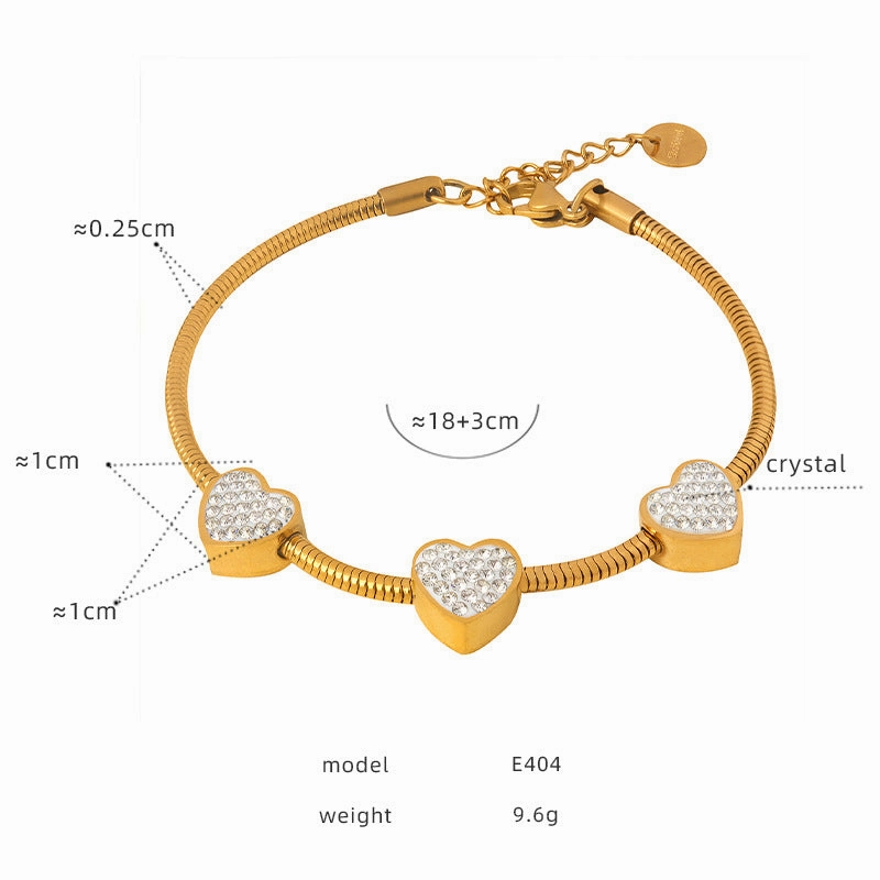 Wholesale Diamond Studded Titanium Steel Bracelet