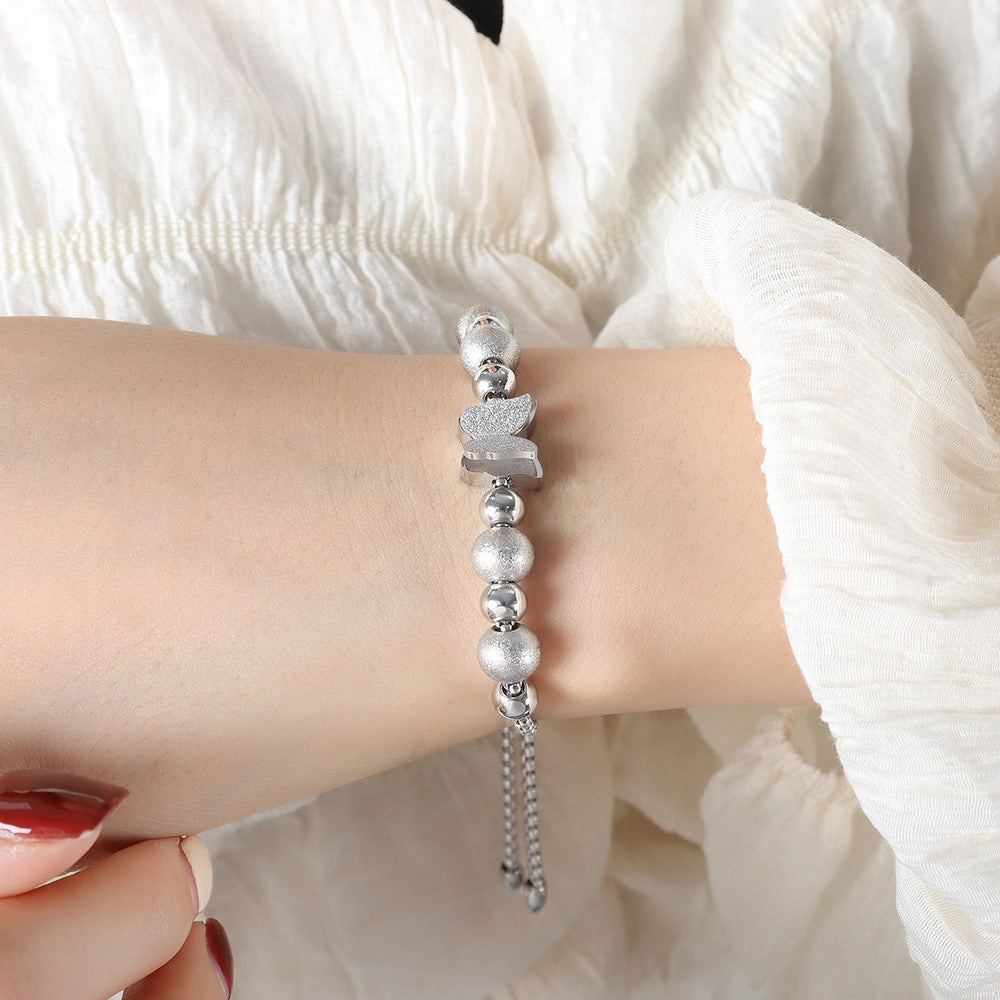 Wholesale Diamond Studded Titanium Steel Bracelet