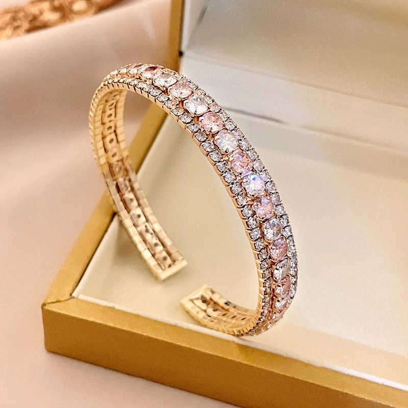 Wholesale Diamond Studded Zircon Alloy Bracelet