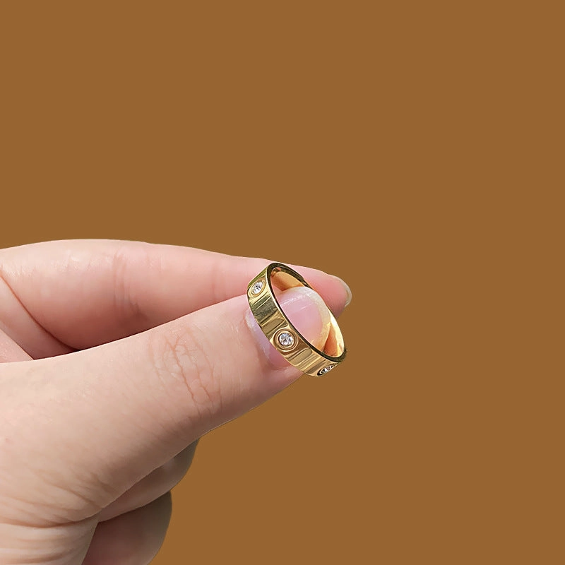 Wholesale Diamond Titanium Steel Ring
