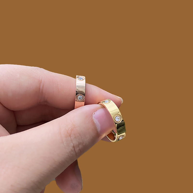 Wholesale Diamond Titanium Steel Ring