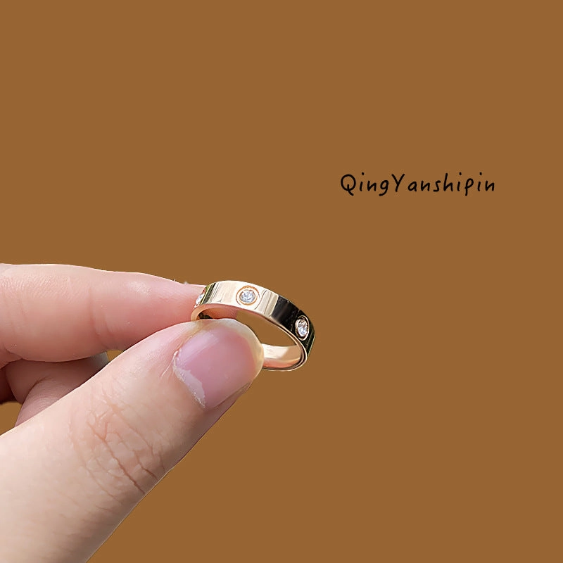 Wholesale Diamond Titanium Steel Ring