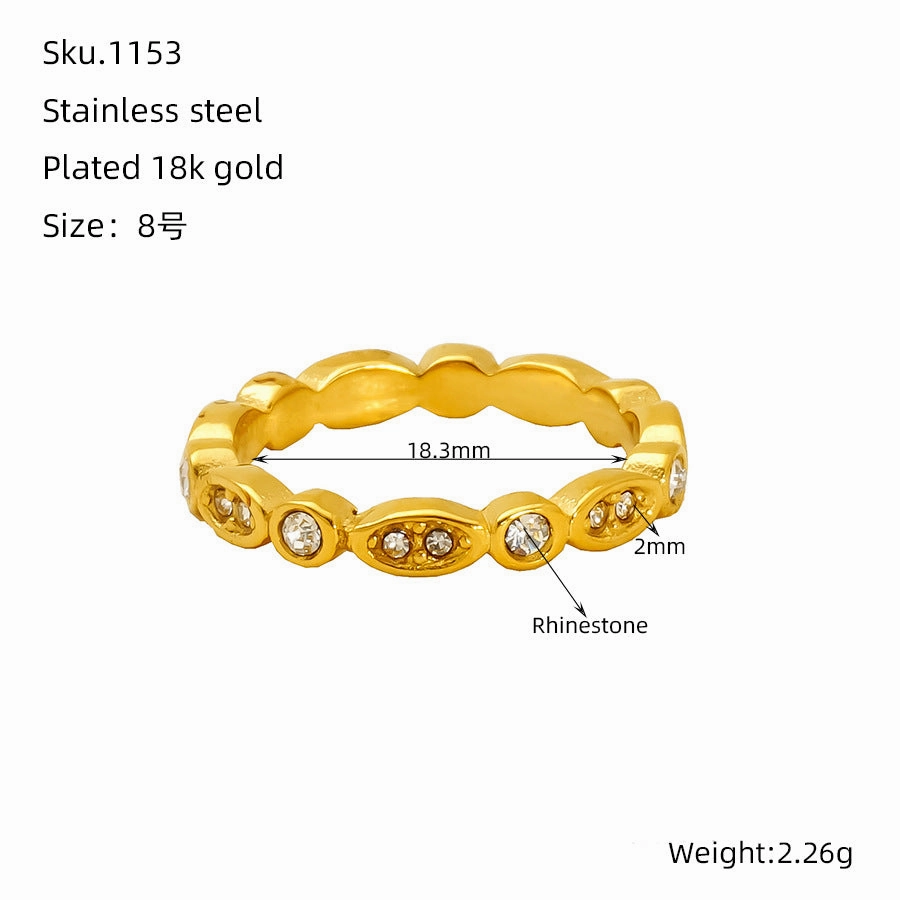 Wholesale Diamond twist ring for women geometric index finger ring internet celebrity ring