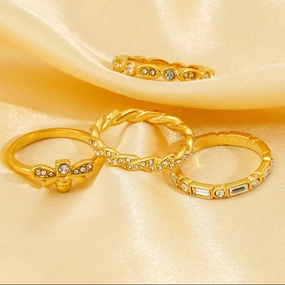 Wholesale Diamond twist ring for women geometric index finger ring internet celebrity ring