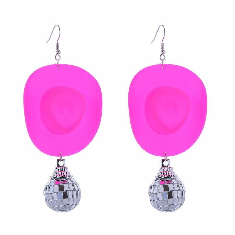 Wholesale Disco Cowboy Hat Earrings