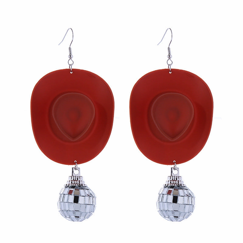 Wholesale Disco Cowboy Hat Earrings