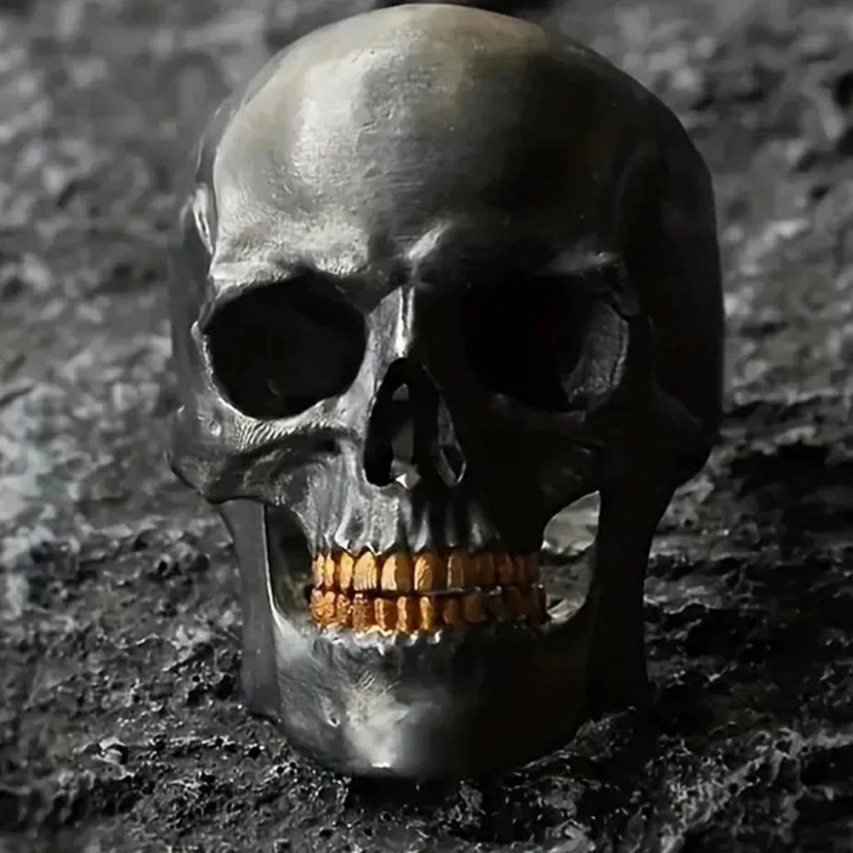 Wholesale Distressed skull ring retro punk style skull ring