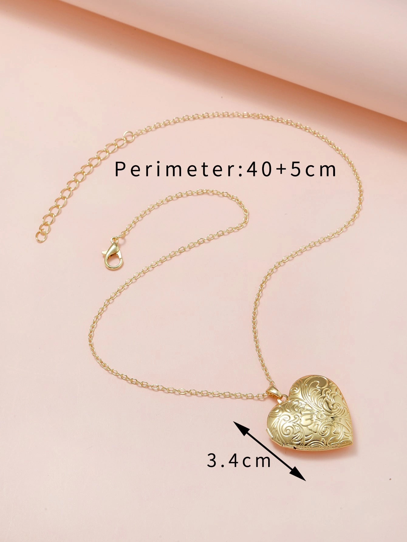 Wholesale Diy Accessories Photo Box Heart-shaped Engraved Pattern Openable Pendant Necklace
