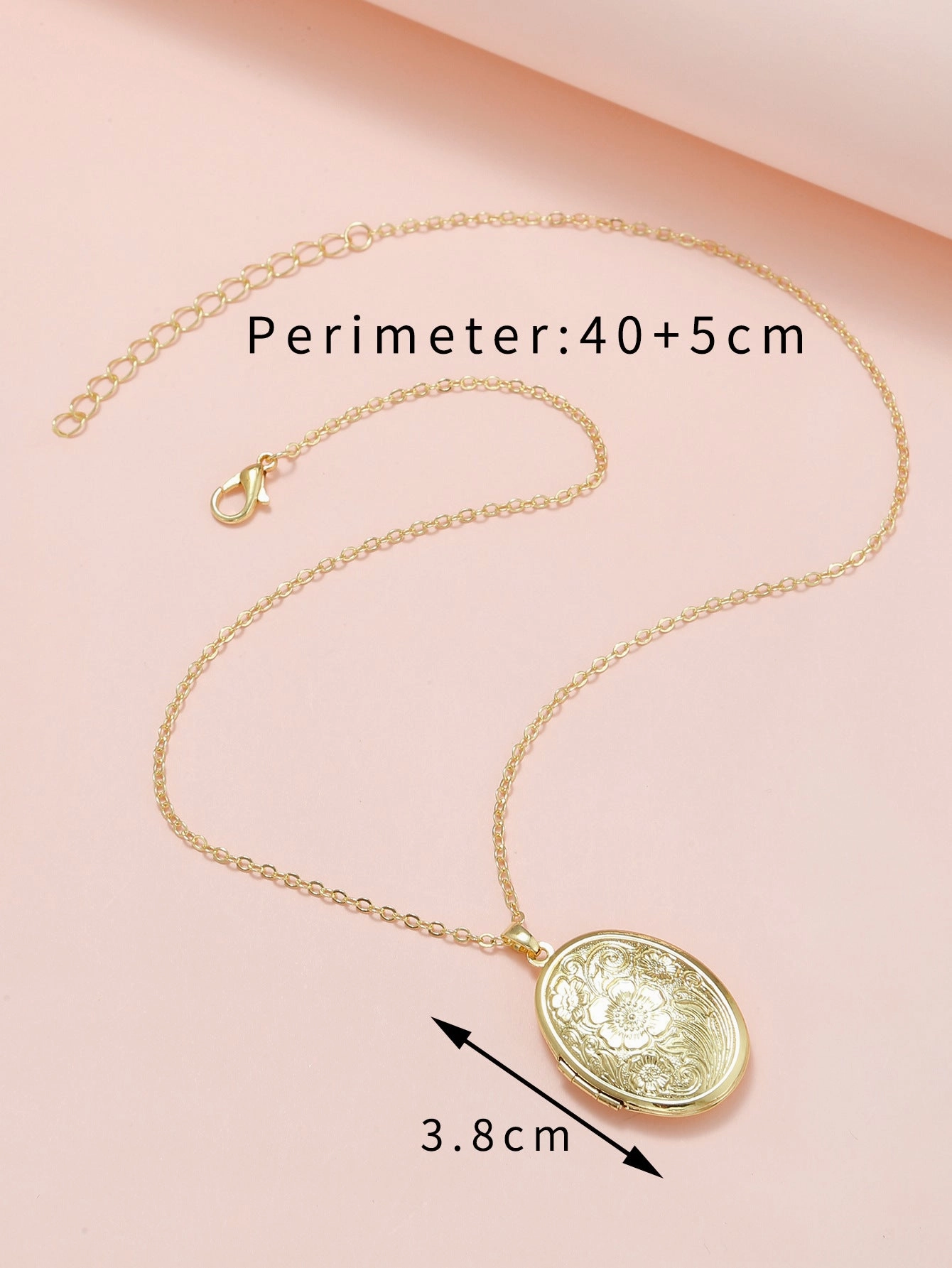 Wholesale Diy Accessories Photo Box Oval Engraved Pattern Openable Pendant Necklace