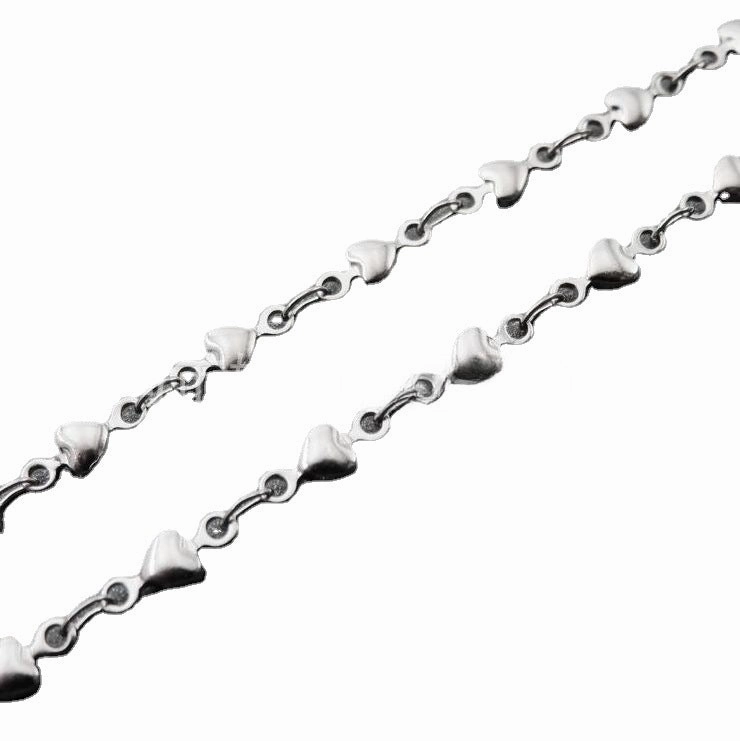 Wholesale DIY Clavicle Heart-shaped Stainless Steel Necklace