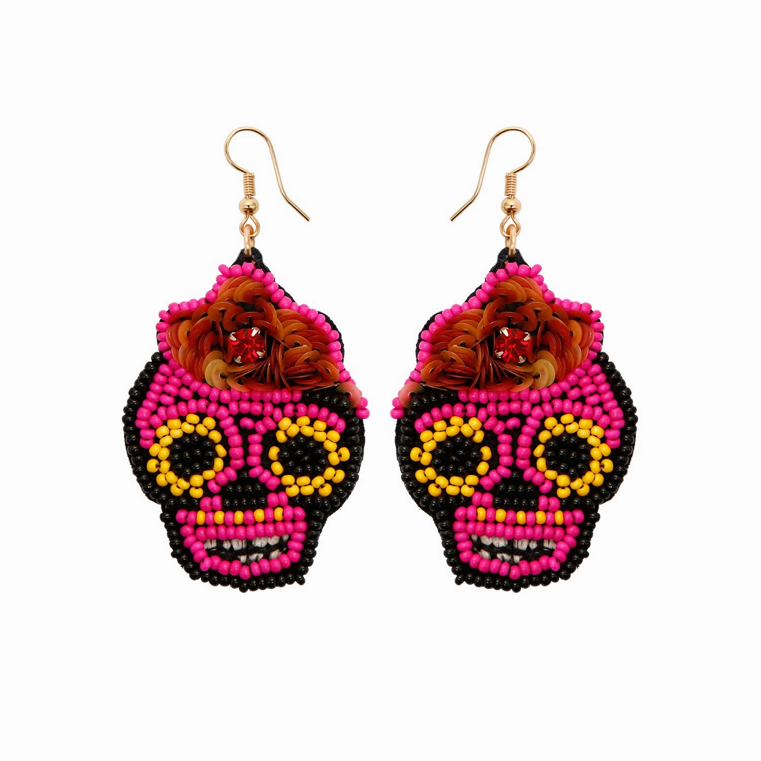 Wholesale DIY Hand-woven Beaded Skull Null Earrings