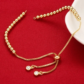 Wholesale DIY Semi-finished Bracelet Accessories Copper Bead Chain Adjustable Bracelet