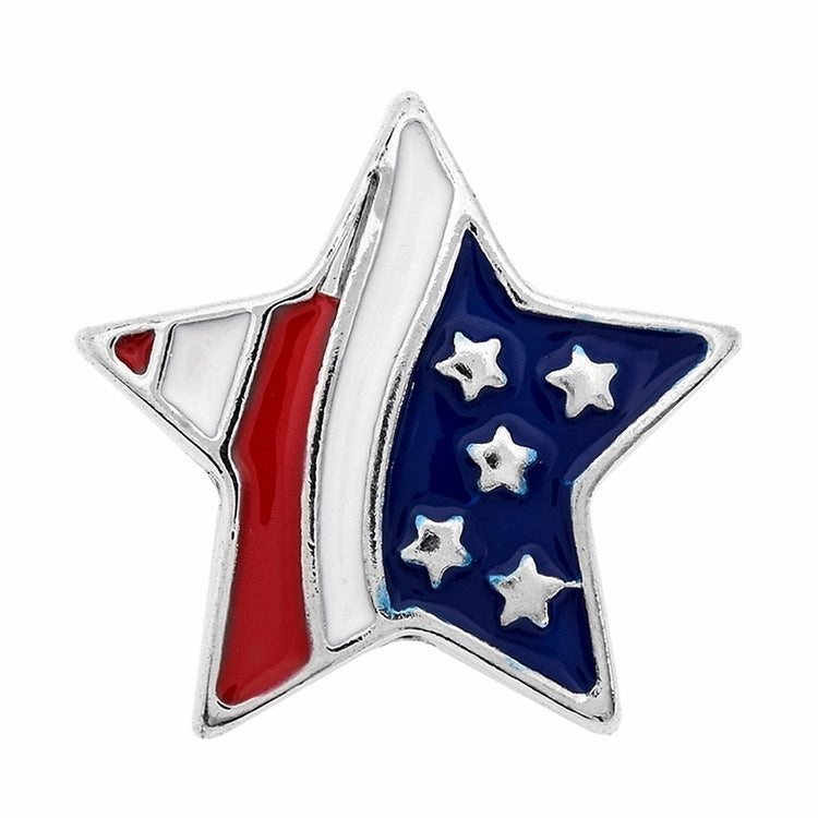 Wholesale DIY Snap Charm Alloy Flag Style 18mm Noosa Button Pendant Buckle