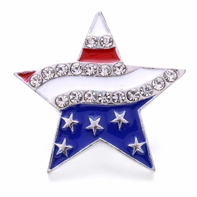 Wholesale DIY Snap Charm Alloy Flag Style 18mm Noosa Button Pendant Buckle