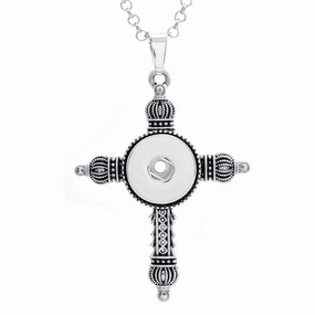 Wholesale DIY Snap Necklace Alloy Cross Pendant