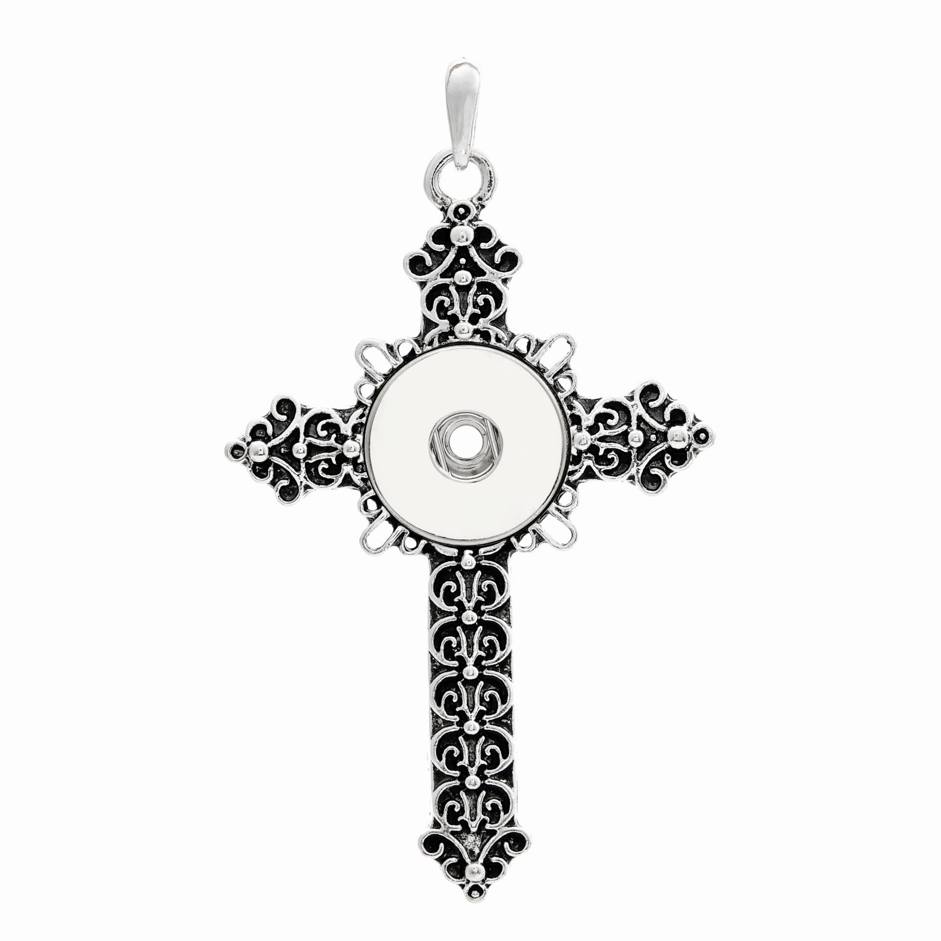 Wholesale DIY Snap Necklace Alloy Cross Pendant