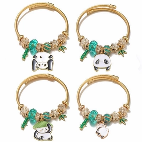 Wholesale DIY Stainless Steel Titanium Steel Panda Beads Bracelet