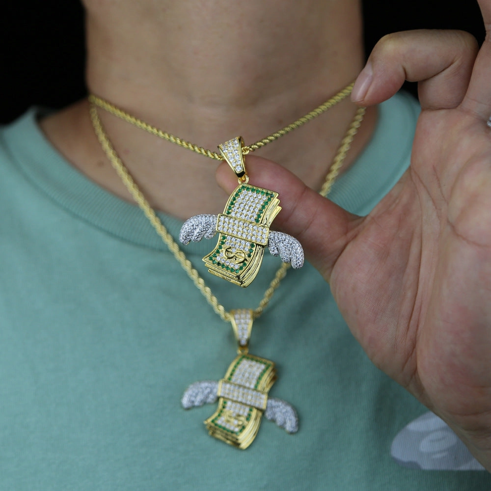 Wholesale Dollar Pendant Alloy Necklace