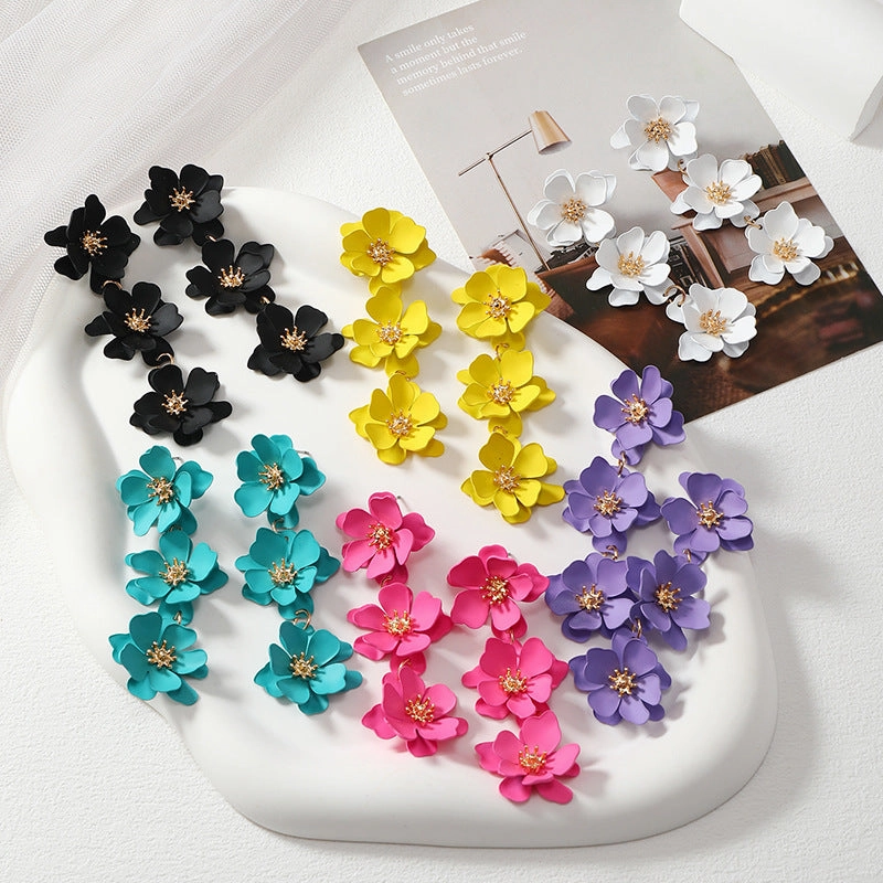 Wholesale Dopamine Flower Earrings