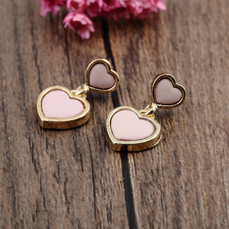 Wholesale Double Heart Alloy Earrings