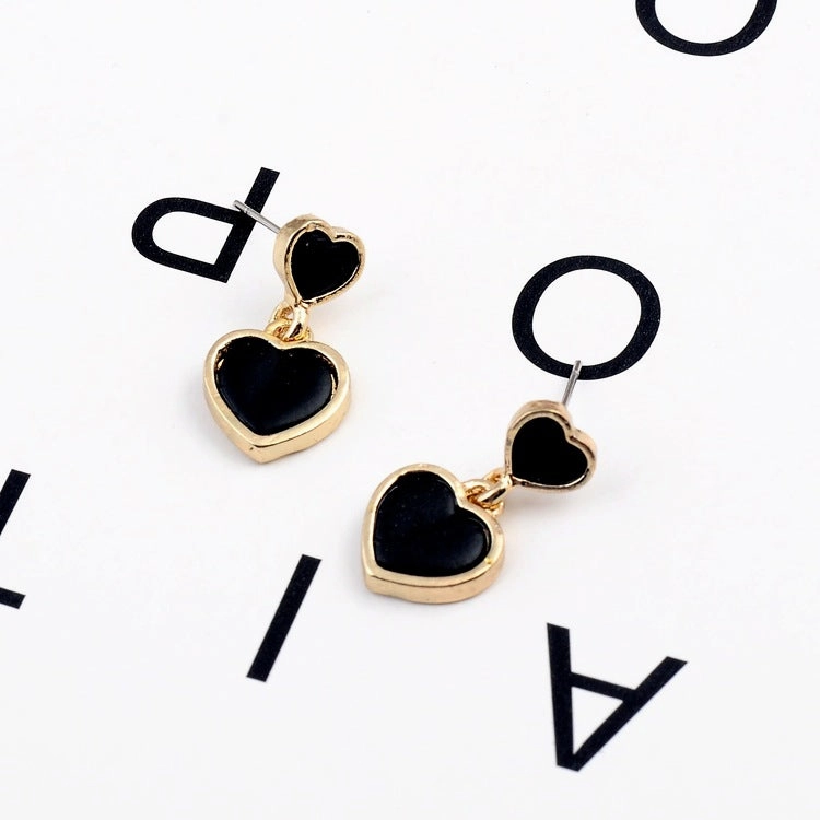 Wholesale Double Heart Alloy Earrings