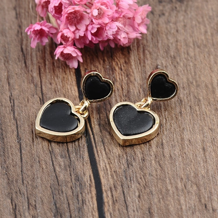 Wholesale Double Heart Alloy Earrings