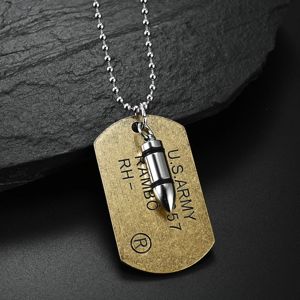 Wholesale Double-layer Pendant Titanium Steel Necklace