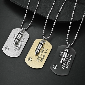 Wholesale Double-layer Pendant Titanium Steel Necklace