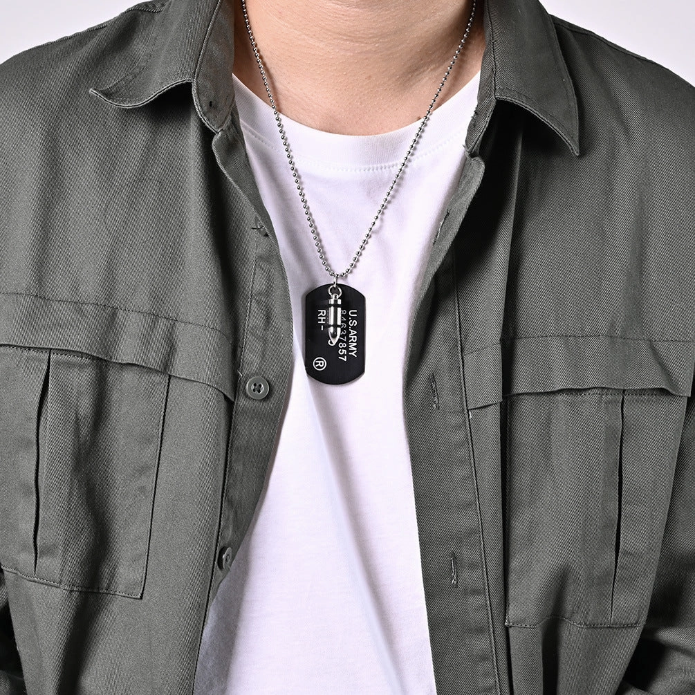 Wholesale Double-layer Pendant Titanium Steel Necklace