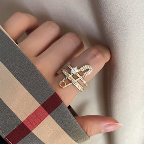 Wholesale Double-layer Pin Open Copper Ring