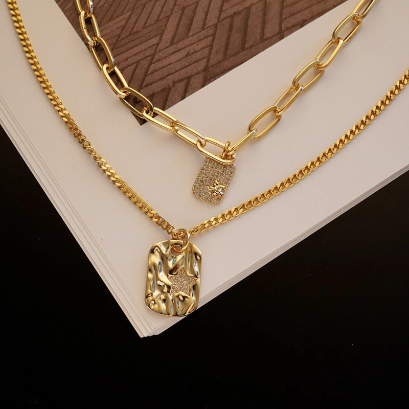 Wholesale Double Layer Star Necklace