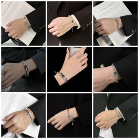 Wholesale double layer winding stacked splicing titanium steel Bracelet