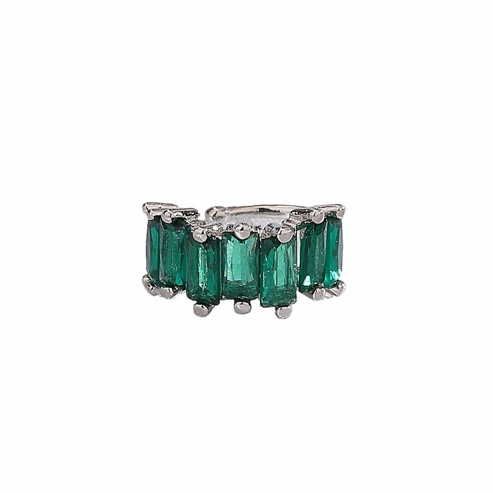 Wholesale Double Layer Zircon Geometric Silver Plating Earrings