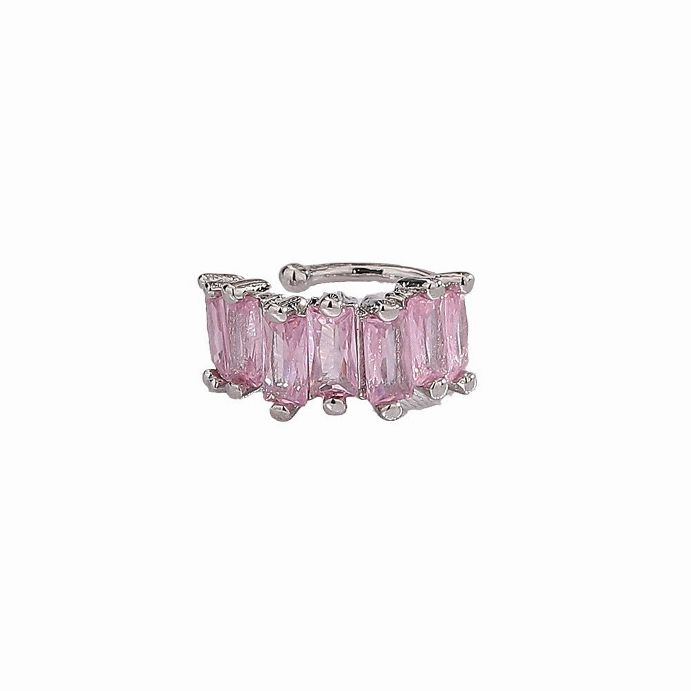 Wholesale Double Layer Zircon Geometric Silver Plating Earrings