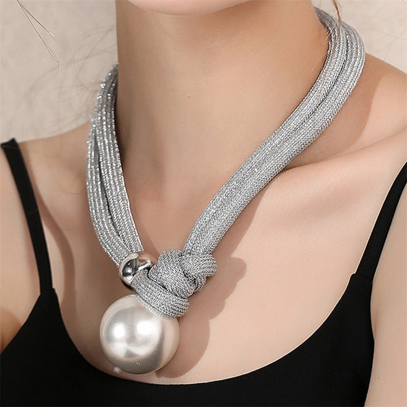 Wholesale Double-layered Large Pearl Necklace