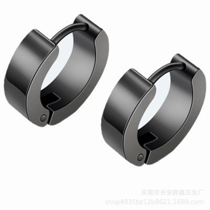 Wholesale Double Sided Round Punk Stainless Steel Earrings