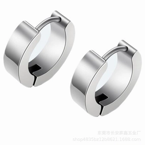 Wholesale Double Sided Round Punk Stainless Steel Earrings