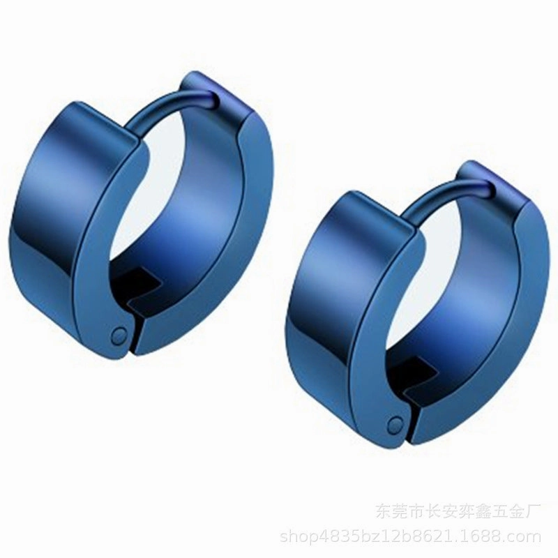 Wholesale Double Sided Round Punk Stainless Steel Earrings