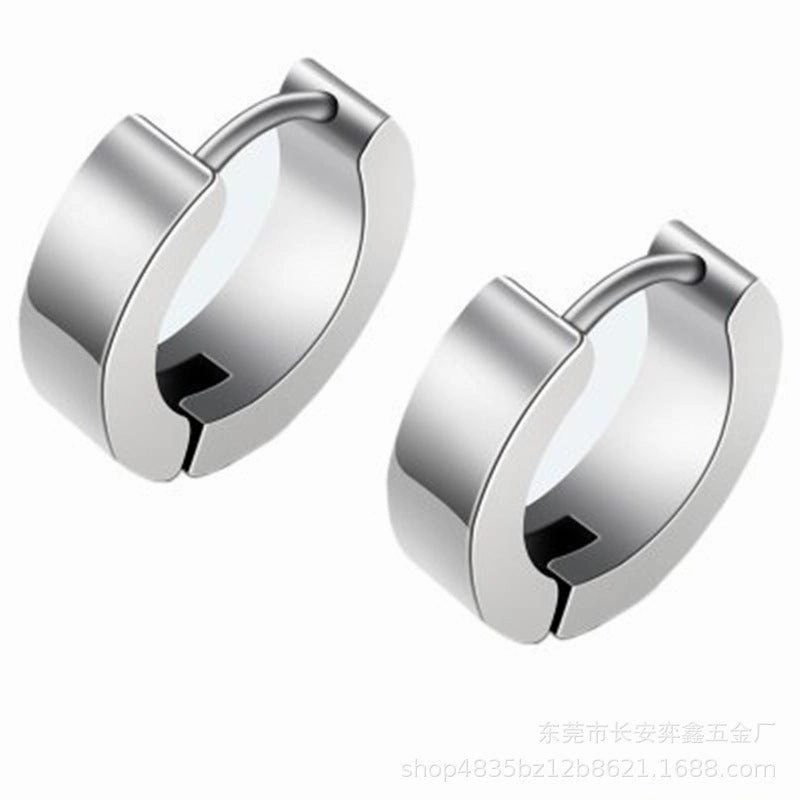 Wholesale Double Sided Round Punk Stainless Steel Earrings