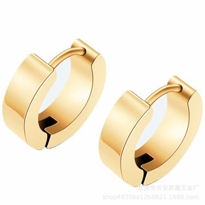 Wholesale Double Sided Round Punk Stainless Steel Earrings