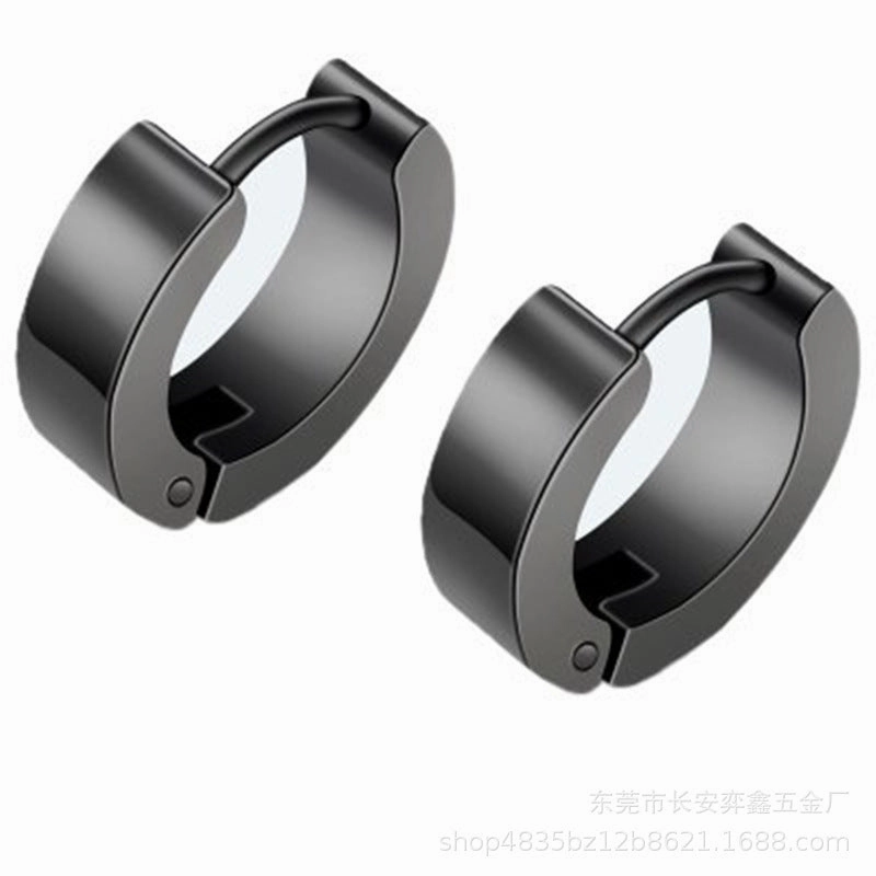 Wholesale Double Sided Round Punk Stainless Steel Earrings