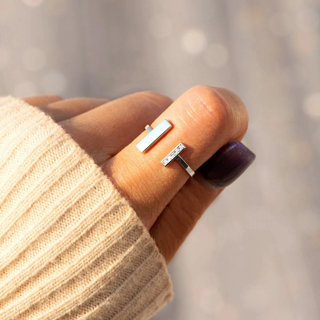 Wholesale Double T Cut Diamonds Sterling Silver Rings