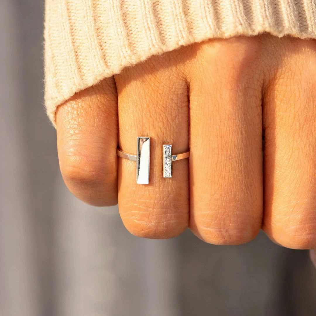 Wholesale Double T Cut Diamonds Sterling Silver Rings