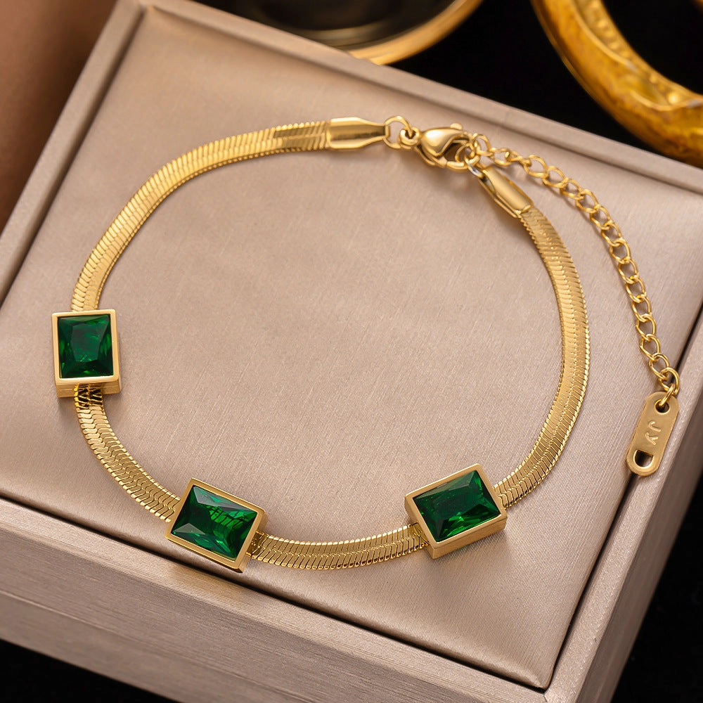 Wholesale Double Thick Chain Color Retaining Titanium Steel Bracelet