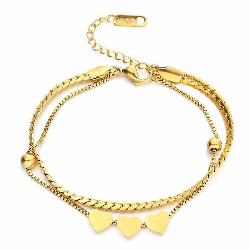 Wholesale Double Thick Chain Color Retaining Titanium Steel Bracelet