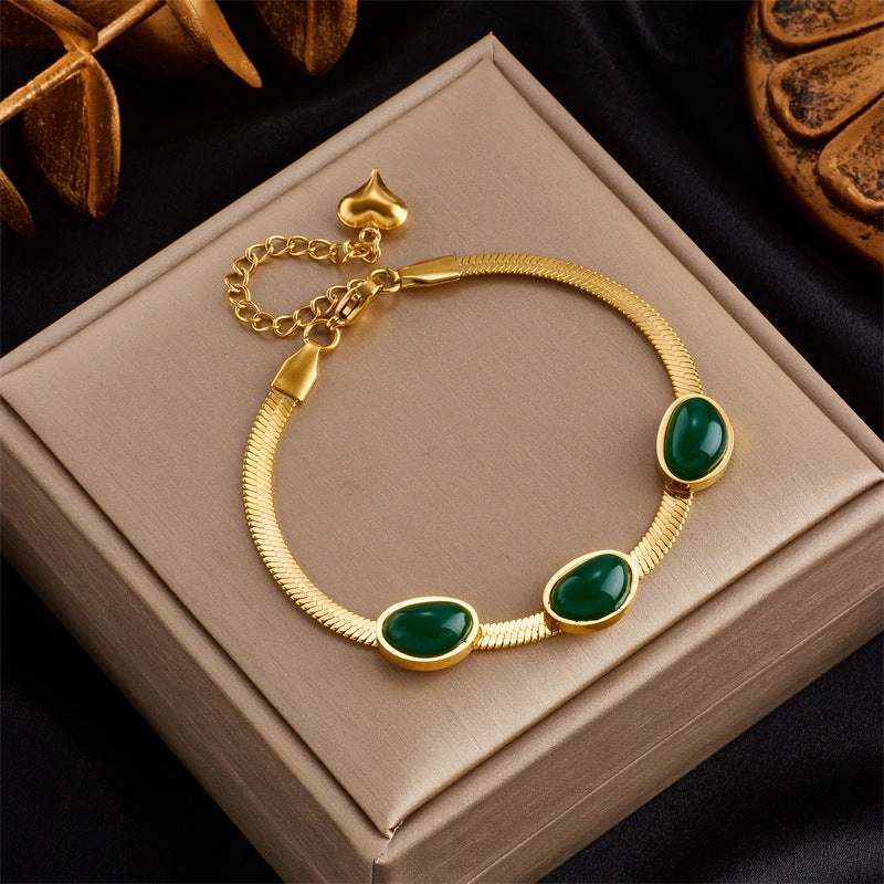 Wholesale Double Thick Chain Color Retaining Titanium Steel Bracelet
