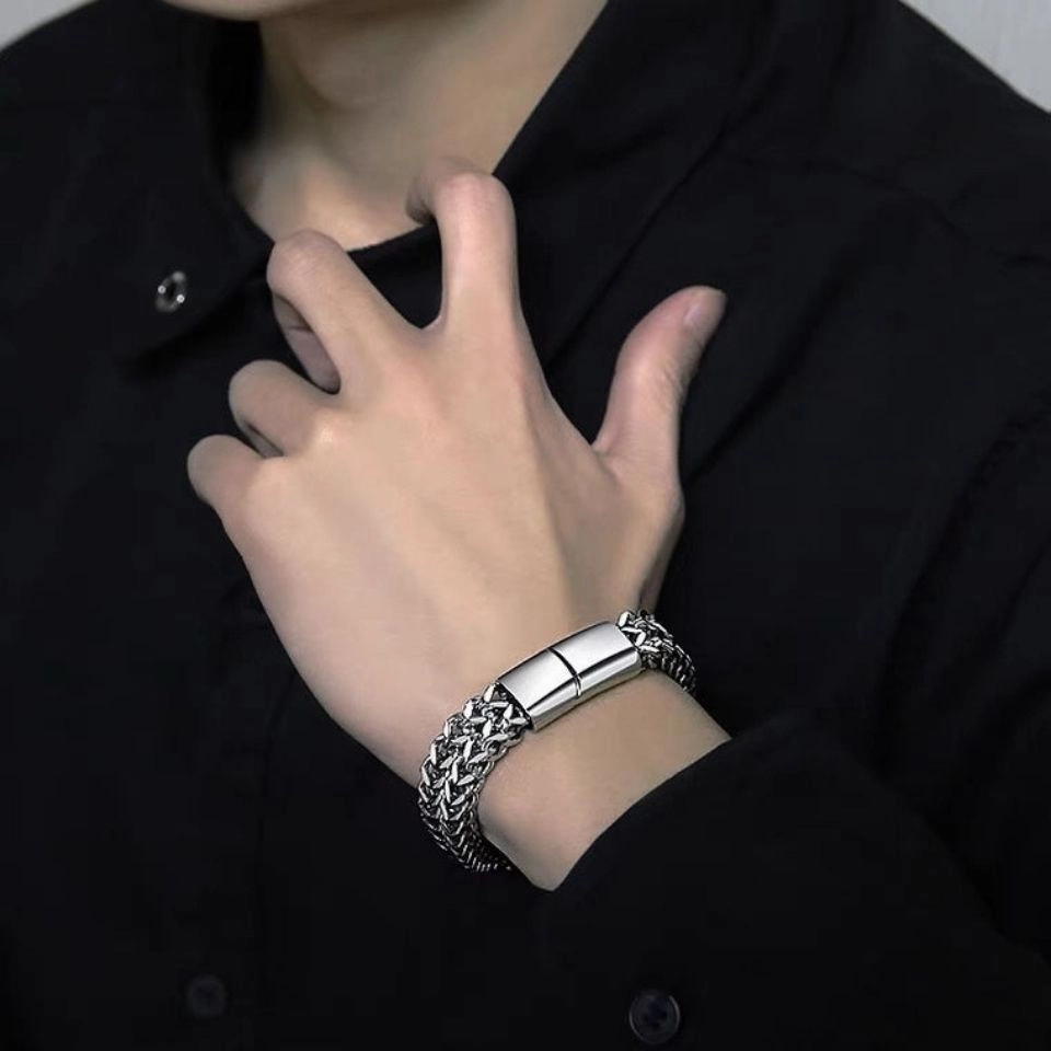 Wholesale Double Wall Stainless Steel Men's Bracelet