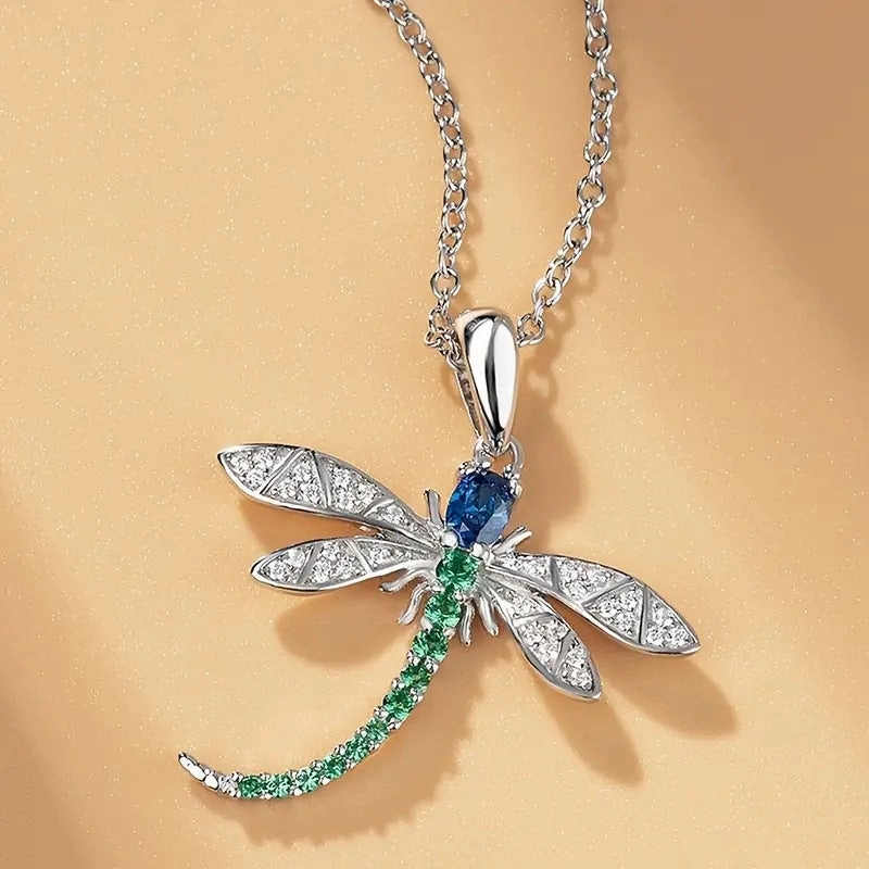 Wholesale Dragonfly Zircon Crystal Necklaces
